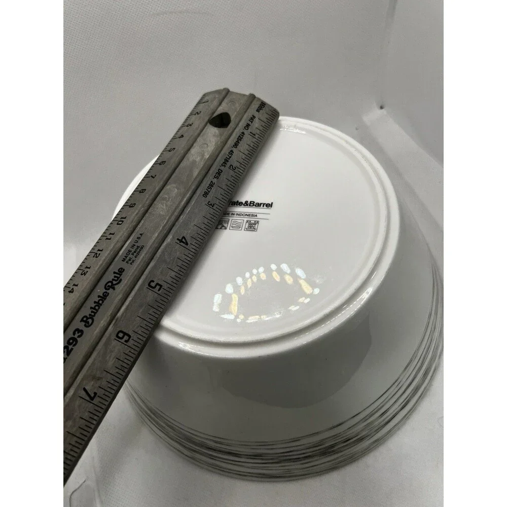 Crate & Barrel ITO Black White Porcelain Serving Bowl